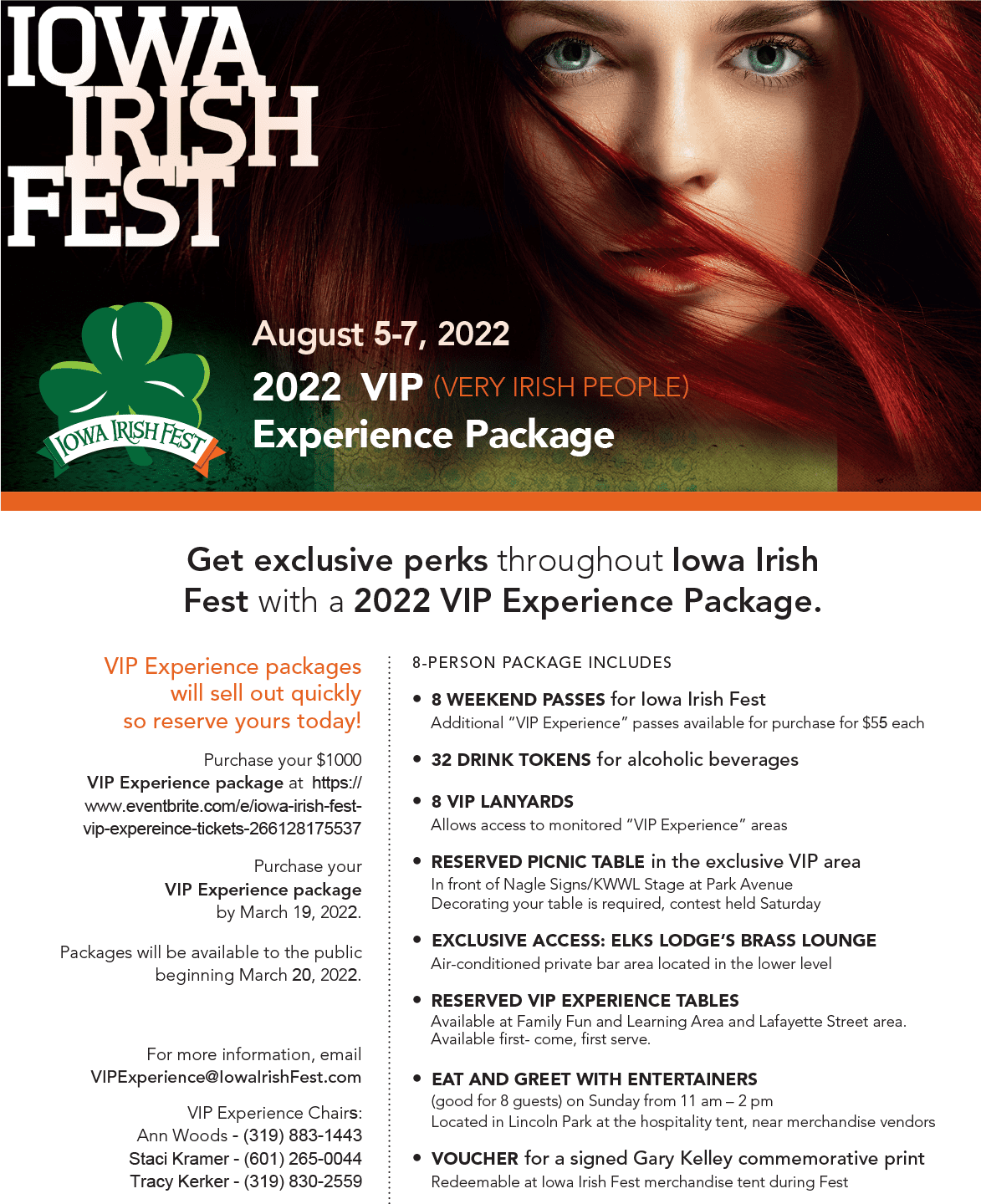 V.I.P. Packages Iowa Irish Fest